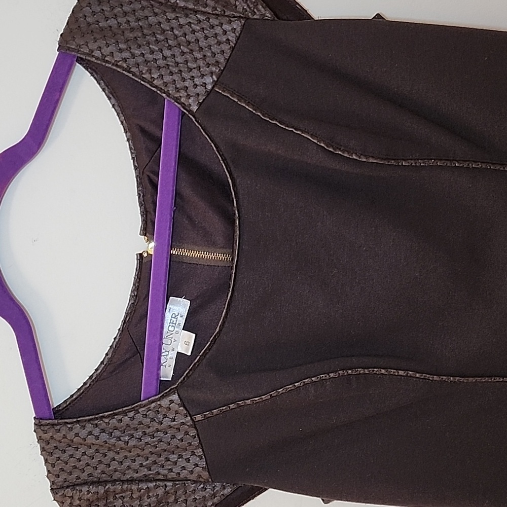 Kay Unger New York cocktail dress Chocolate Brown Sz 6 - Picture 10 of 16